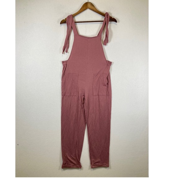 Vanilla Star Pants - Coquette Vanilla Star Girls XL Dusty Rose Waffle Knit Tie Shoulder Overalls
